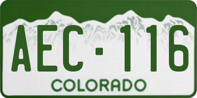 CO license plate AEC116