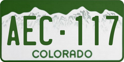 CO license plate AEC117