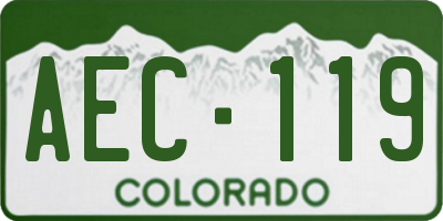 CO license plate AEC119