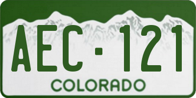CO license plate AEC121