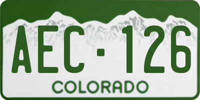 CO license plate AEC126
