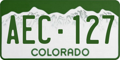 CO license plate AEC127