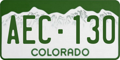CO license plate AEC130