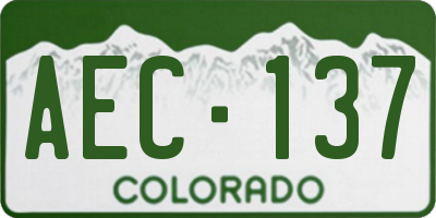 CO license plate AEC137