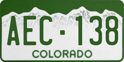 CO license plate AEC138