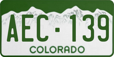 CO license plate AEC139