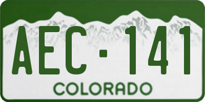CO license plate AEC141