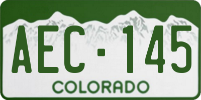 CO license plate AEC145