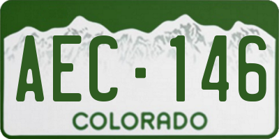 CO license plate AEC146
