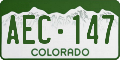 CO license plate AEC147