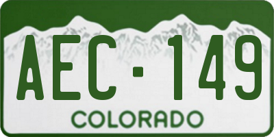 CO license plate AEC149