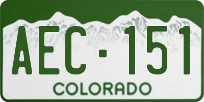 CO license plate AEC151
