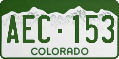 CO license plate AEC153