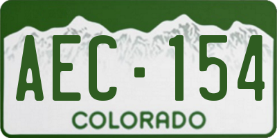 CO license plate AEC154