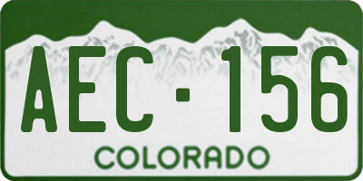 CO license plate AEC156
