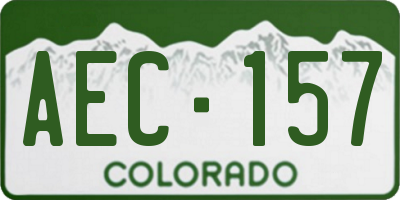 CO license plate AEC157