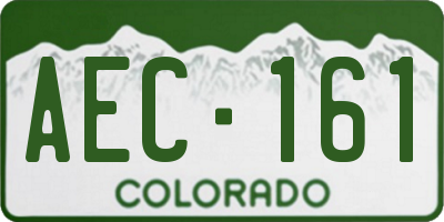 CO license plate AEC161
