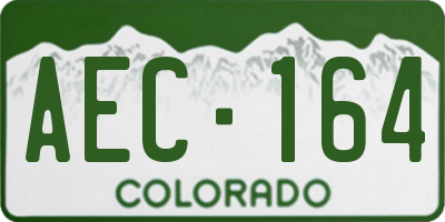 CO license plate AEC164