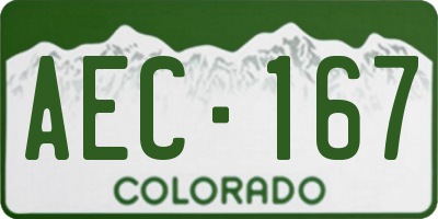 CO license plate AEC167