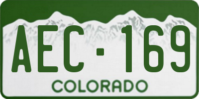 CO license plate AEC169