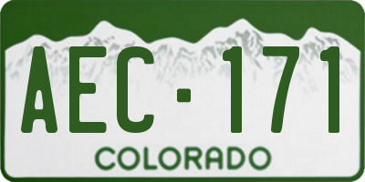 CO license plate AEC171