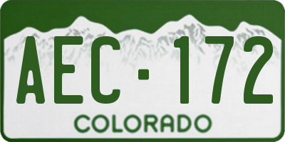CO license plate AEC172