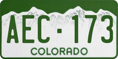 CO license plate AEC173