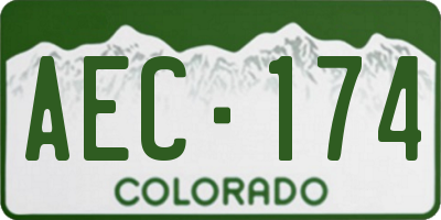 CO license plate AEC174