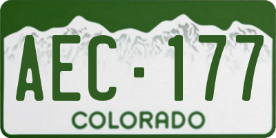 CO license plate AEC177