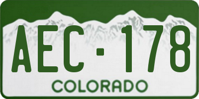 CO license plate AEC178
