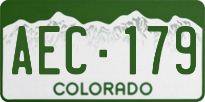 CO license plate AEC179