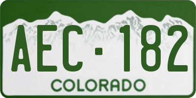 CO license plate AEC182