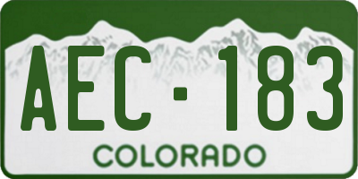 CO license plate AEC183