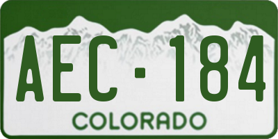 CO license plate AEC184