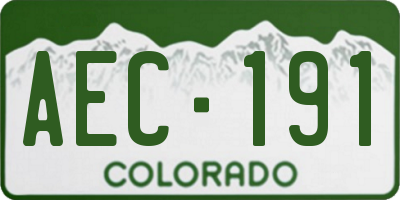 CO license plate AEC191