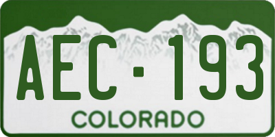CO license plate AEC193