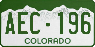 CO license plate AEC196