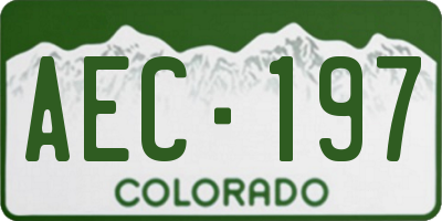 CO license plate AEC197