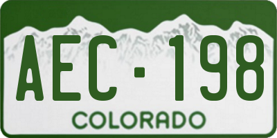 CO license plate AEC198