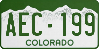 CO license plate AEC199