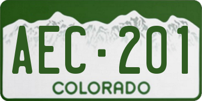 CO license plate AEC201