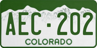 CO license plate AEC202