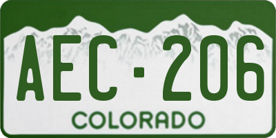 CO license plate AEC206