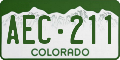 CO license plate AEC211