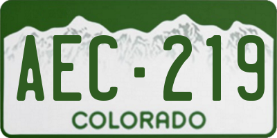 CO license plate AEC219