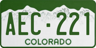 CO license plate AEC221