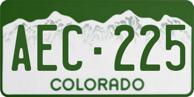 CO license plate AEC225