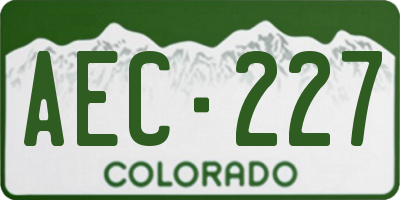 CO license plate AEC227