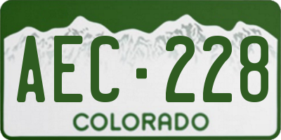 CO license plate AEC228
