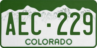 CO license plate AEC229